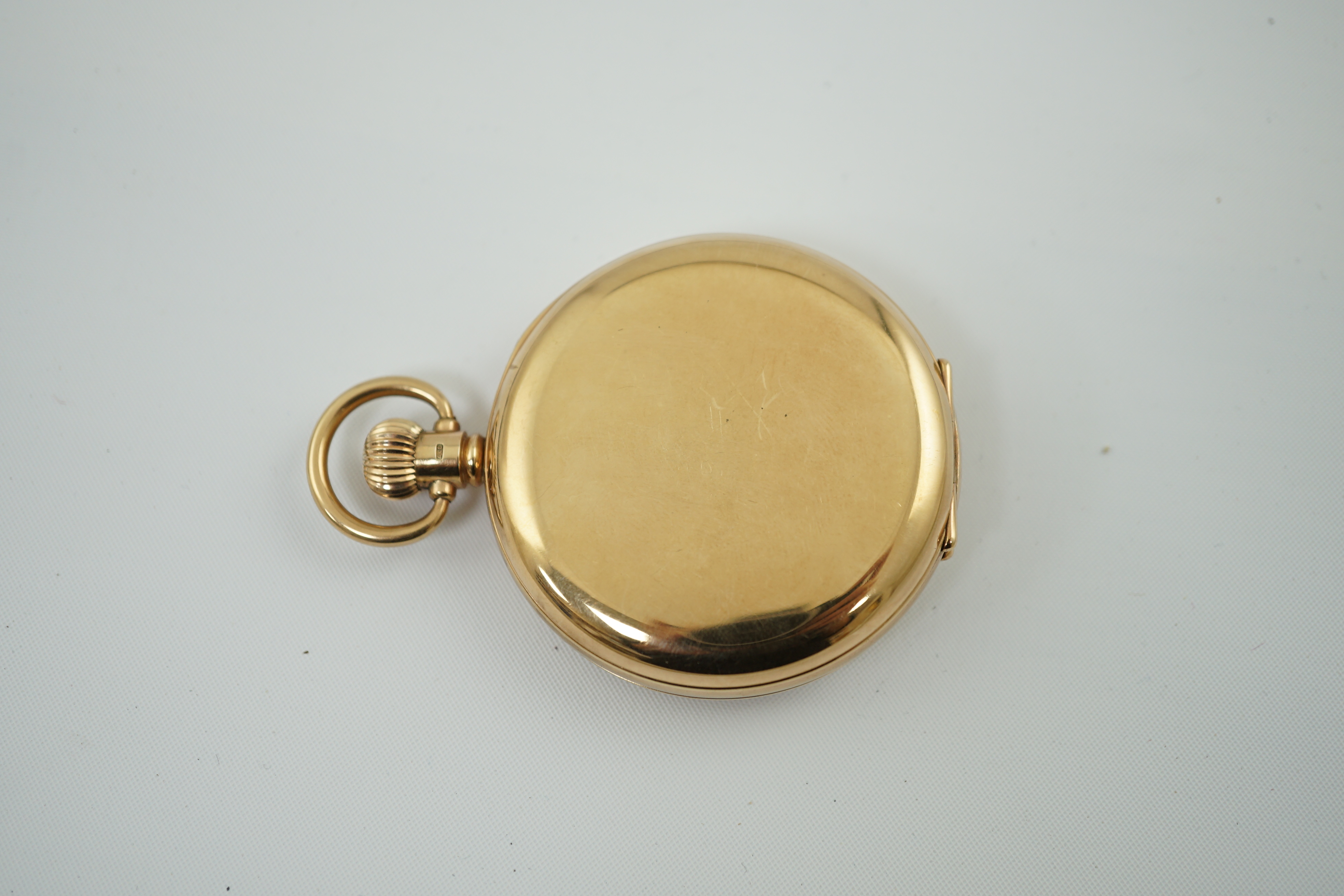 A George V 9ct gold Rolex keyless lever half hunter pocket watch